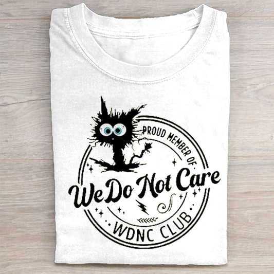 Retro Funny Proud Member Of WDNC Club We Do Not Care Menopause Perimenopause Print T-Shirt