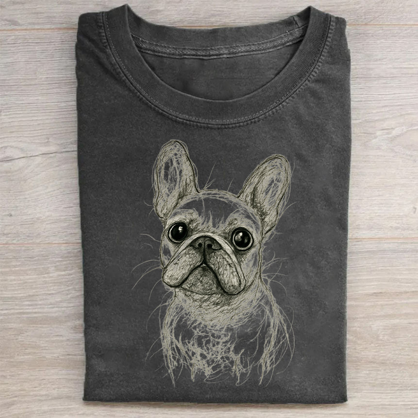 Funny Cute Dog Art Print Casual Short Sleeve T-Shirt