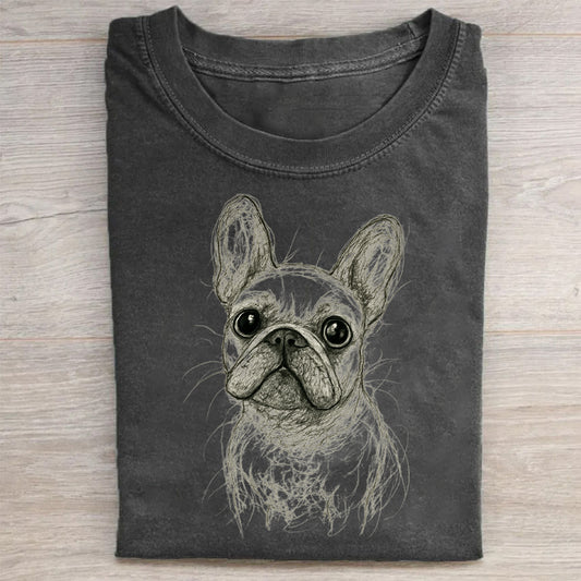 Funny Cute Dog Art Print Casual Short Sleeve T-Shirt