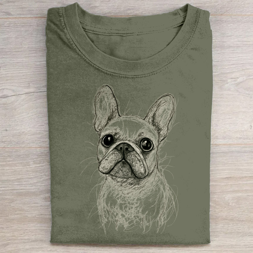 Funny Cute Dog Art Print Casual Short Sleeve T-Shirt