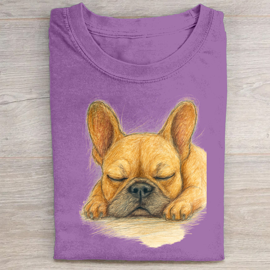 Funny Cute Dog Art Print Casual Short Sleeve T-Shirt