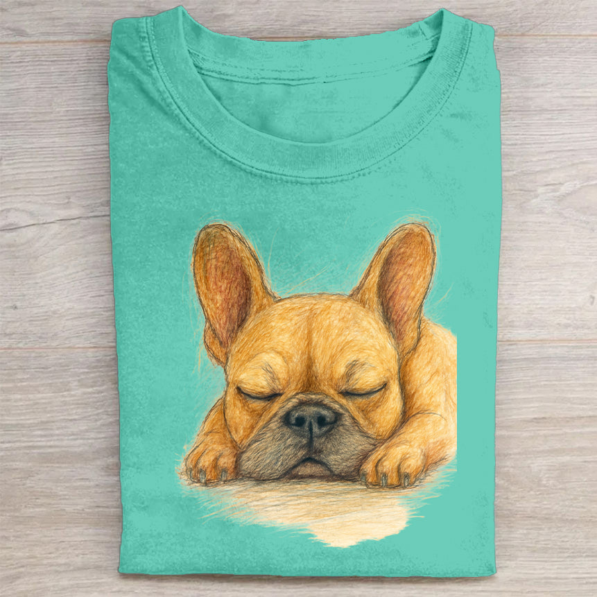 Funny Cute Dog Art Print Casual Short Sleeve T-Shirt