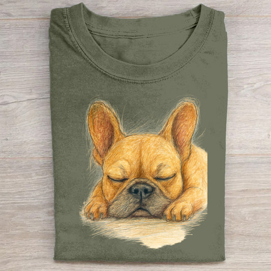 Funny Cute Dog Art Print Casual Short Sleeve T-Shirt