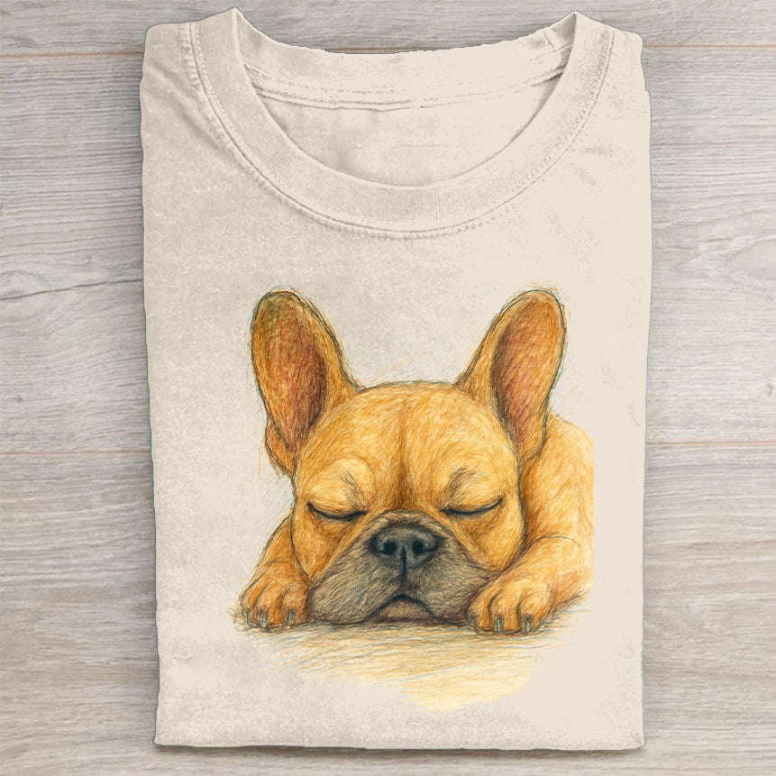 Funny Cute Dog Art Print Casual Short Sleeve T-Shirt