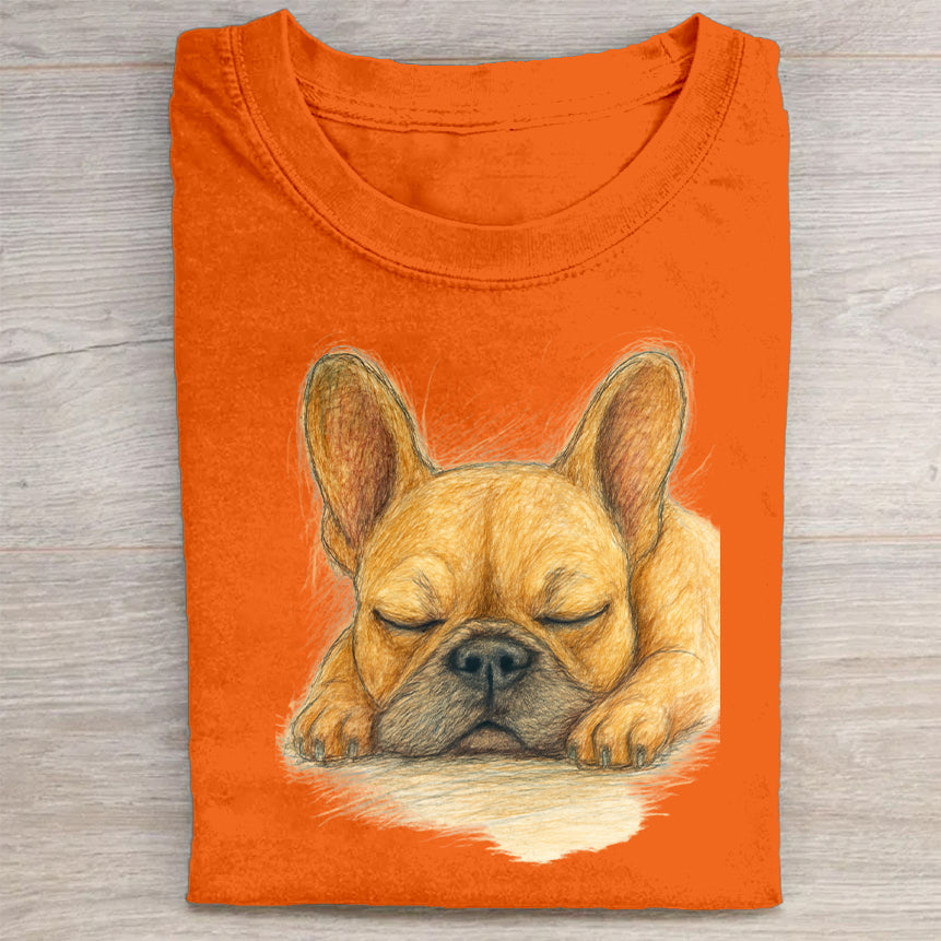 Funny Cute Dog Art Print Casual Short Sleeve T-Shirt