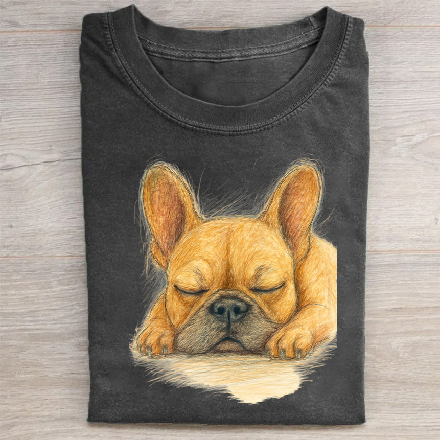 Funny Cute Dog Art Print Casual Short Sleeve T-Shirt