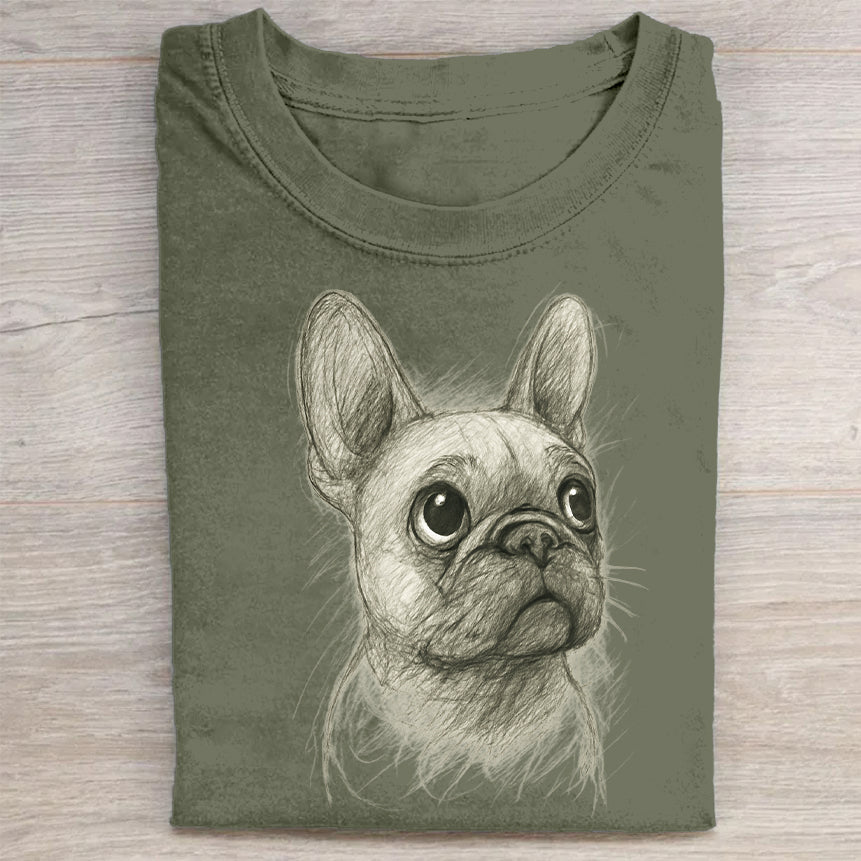 Funny Cute Dog Art Print Casual Short Sleeve T-Shirt