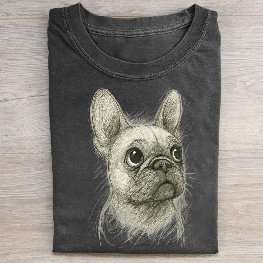 Funny Cute Dog Art Print Casual Short Sleeve T-Shirt