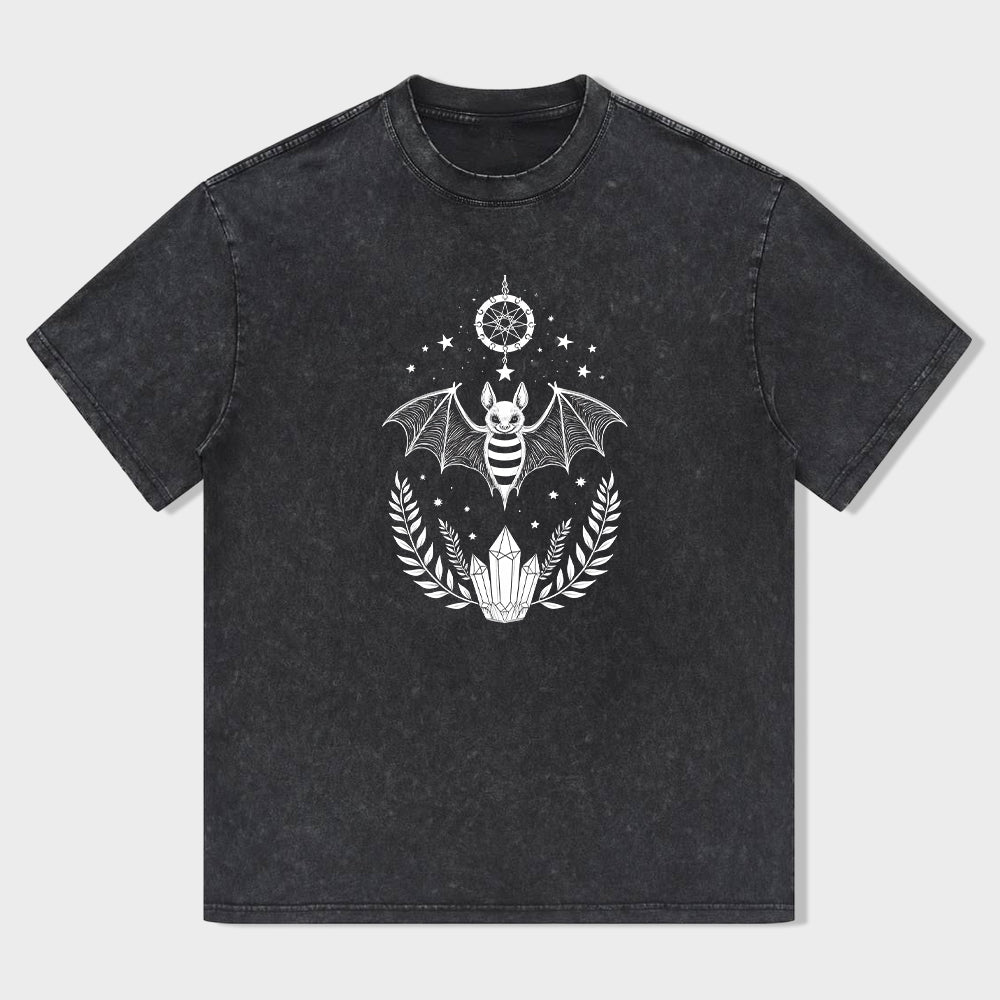 Mystical Bee with Wings and Moon Design Graphic T-Shirt