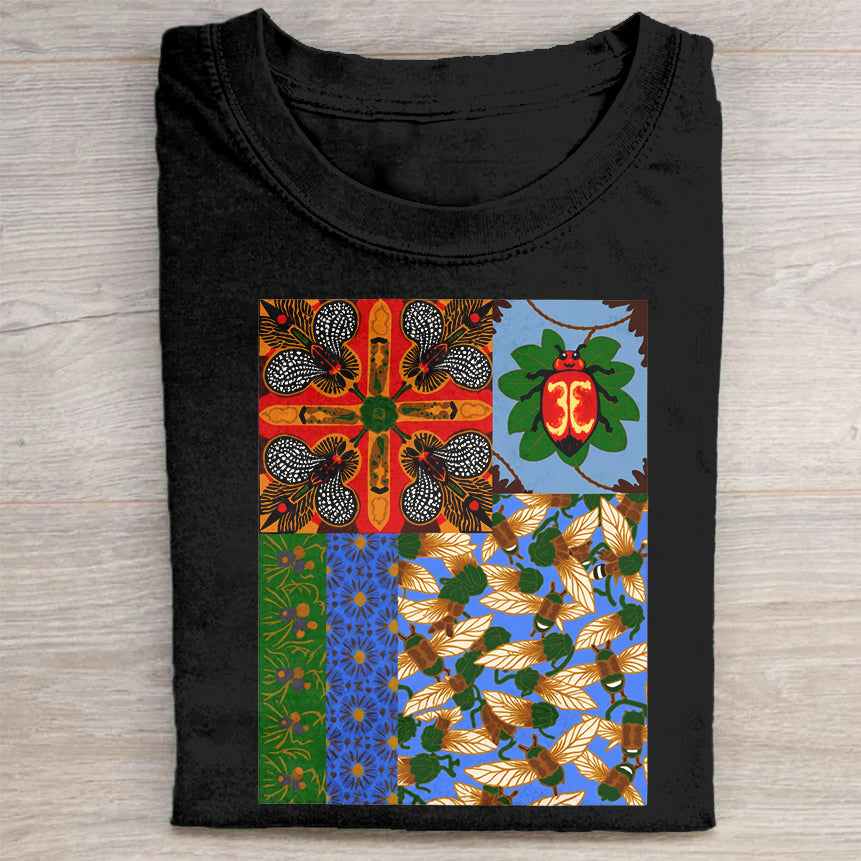Colorful Patterned Graphic T-Shirt