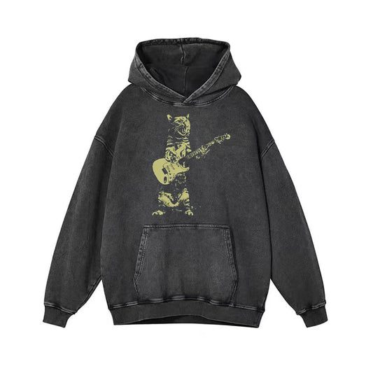 Cat Playing Guitar Unisex Hoodie