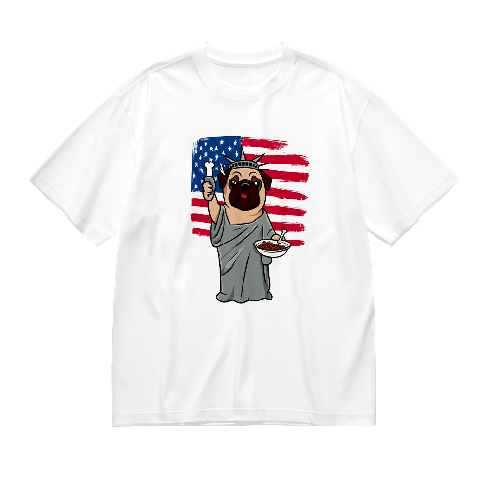 Cute Pug Statue of Liberty T-Shirt