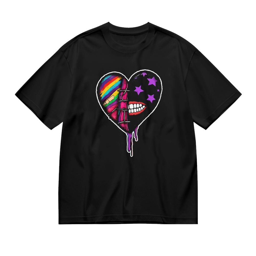 Colorful Heart Graphic T-Shirt
