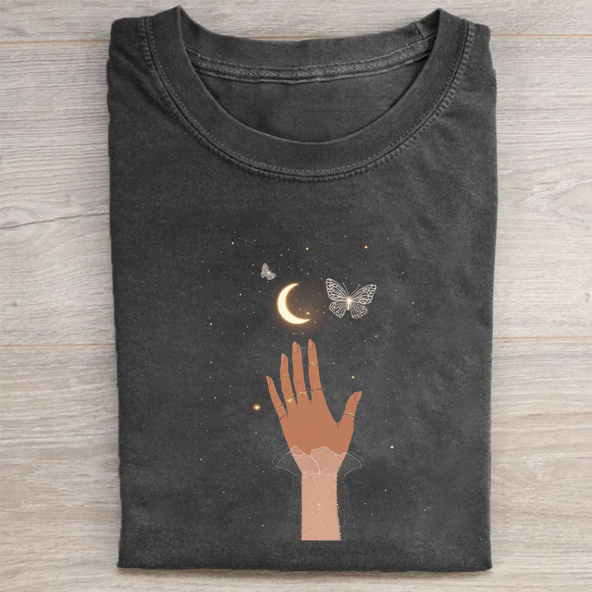 Moon and Stars Night Sky Graphic T-Shirt
