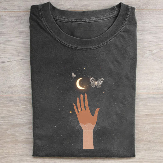 Moon and Stars Night Sky Graphic T-Shirt