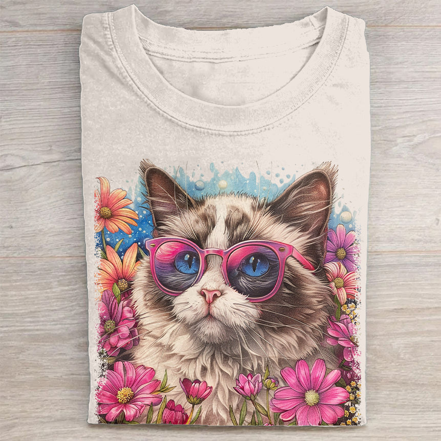 Funny Sunglasses Cat Unisex T-Shirt