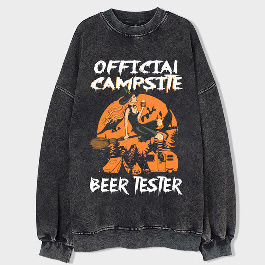 Camp Halloween Beer Acid Wash Sweatshirt