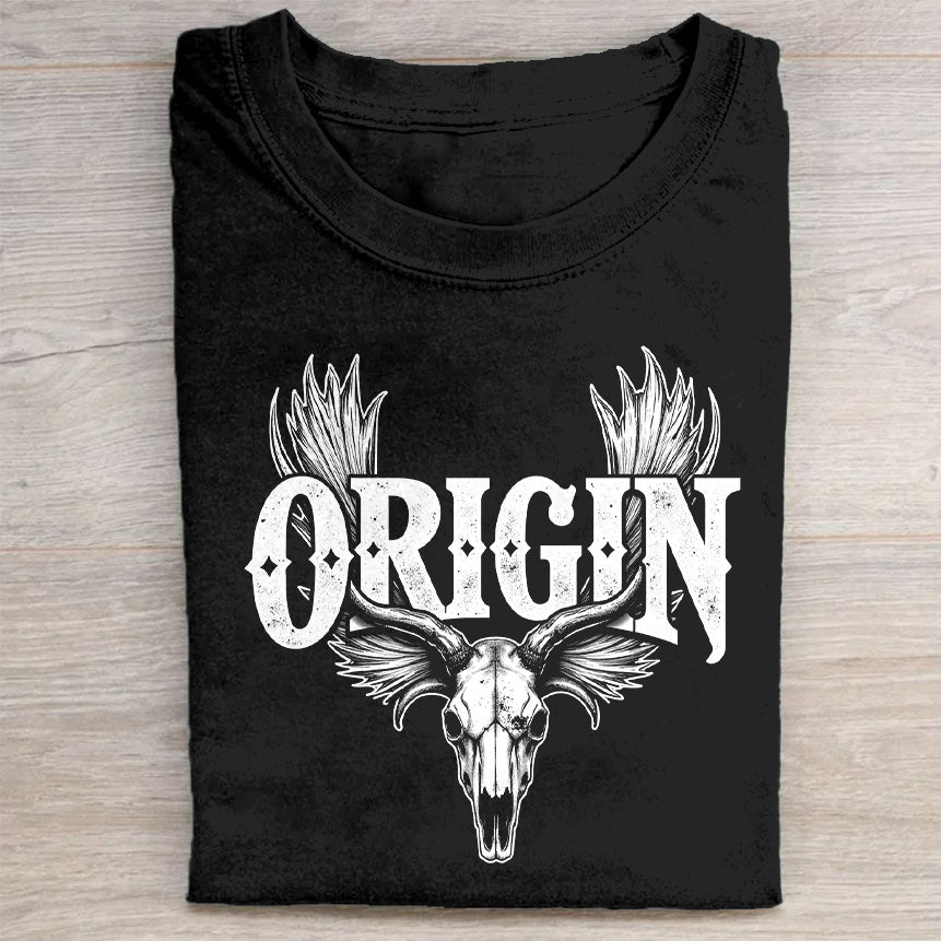 Origin Skull Design Black T-Shirt