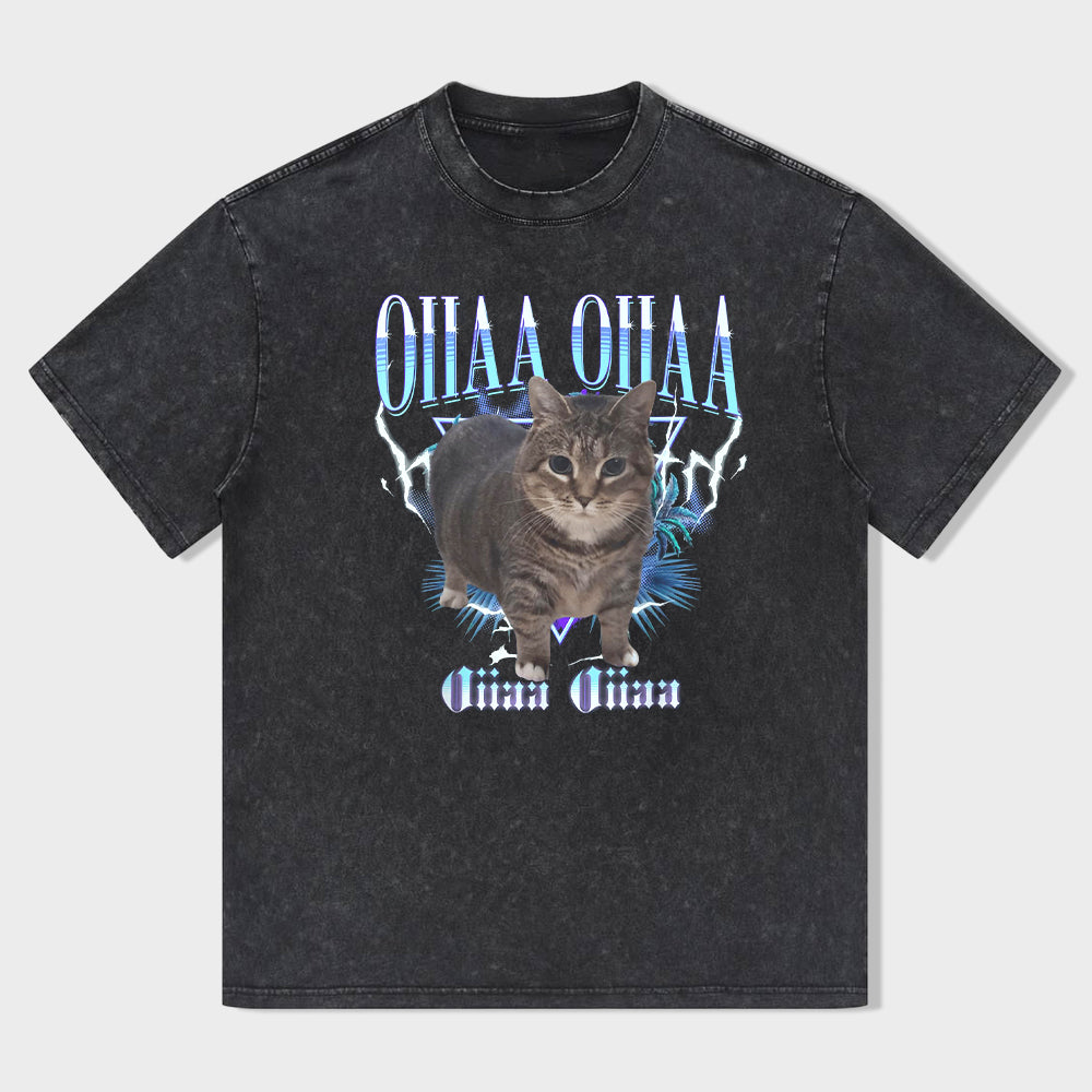 OIIA OIIA CAT Spinning Cat Funny  T-Shirt