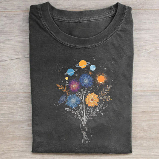 Colorful Floral Bouquet Graphic T-Shirt