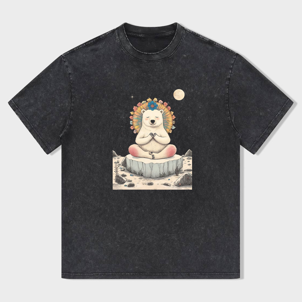 Meditating Polar Bear Graphic T-Shirt