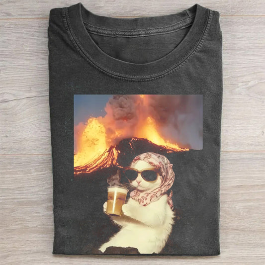 CALM AND COLLECTED CAT T-SHIRT