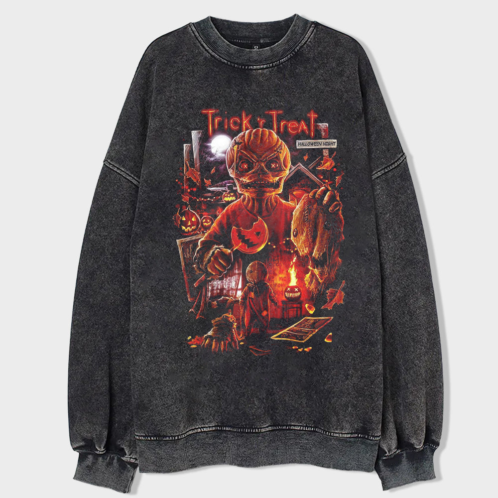 Spooky Halloween Shirt Acid Wash Sweatshirt