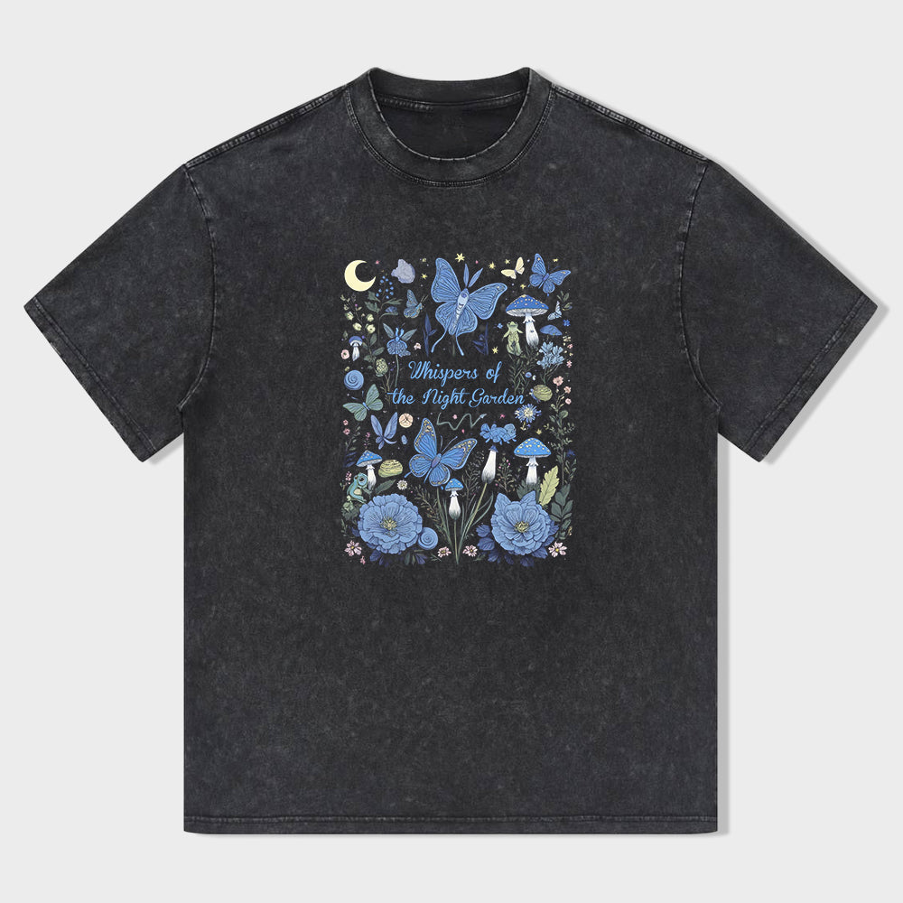 Men's Graphic T-Shirt with Floral and Butterfly Print Design T-Shirt