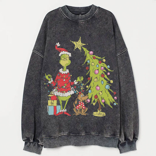 Grinch Christmas Tree Sweatshirt