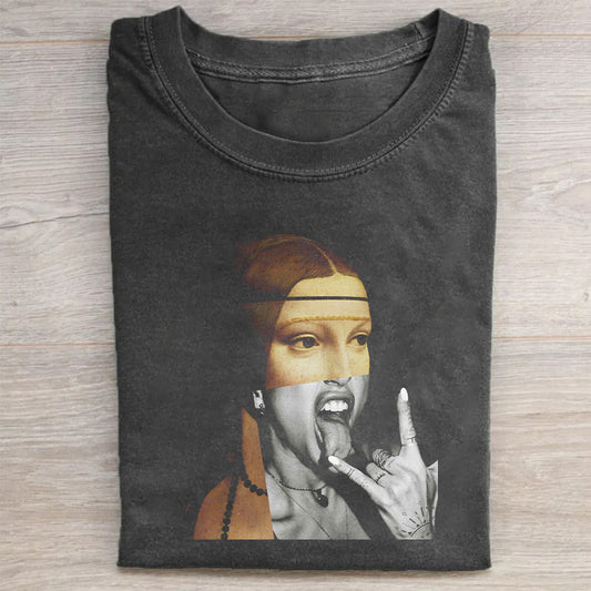 Artistic Graphic Print T-Shirt with Unique Design for Men Women Casual Wear Fashion Tee