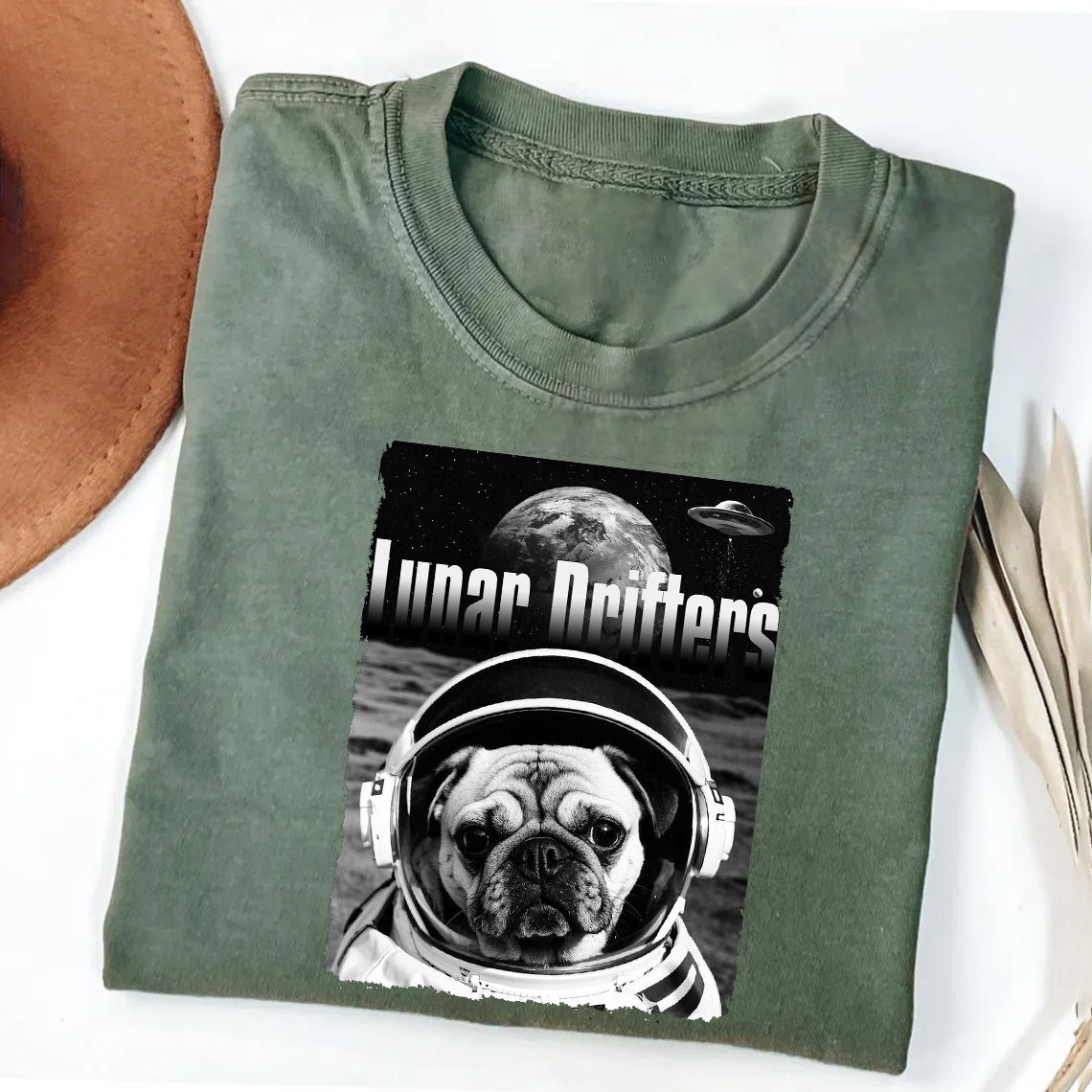Pug Moon Adventure Funny T-Shirt