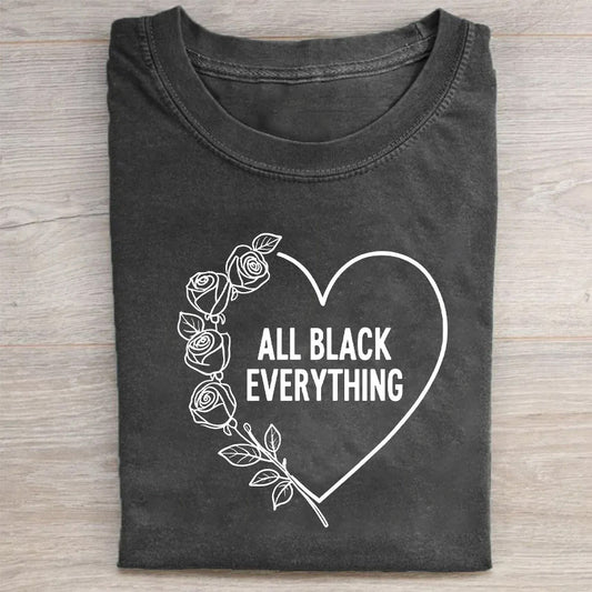 All Black Everything Heart Graphic T-Shirt