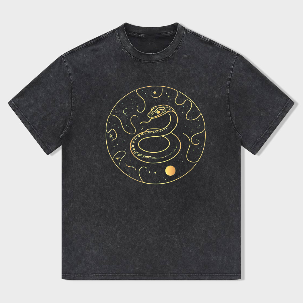 Cosmic Snake Design Graphic T-Shirt