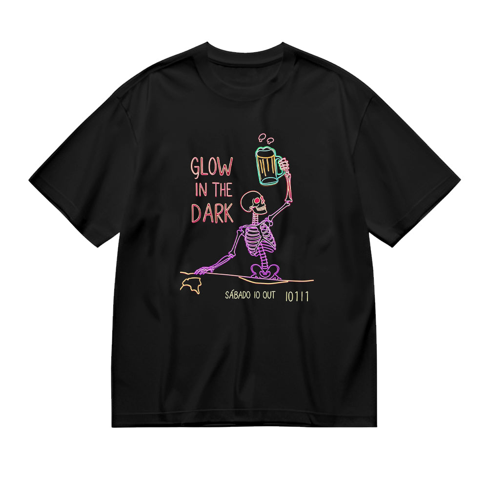 Glow in the Dark Skeleton Graphic T-Shirt