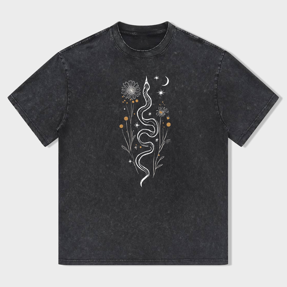 Cosmic Snake Design Graphic T-Shirt