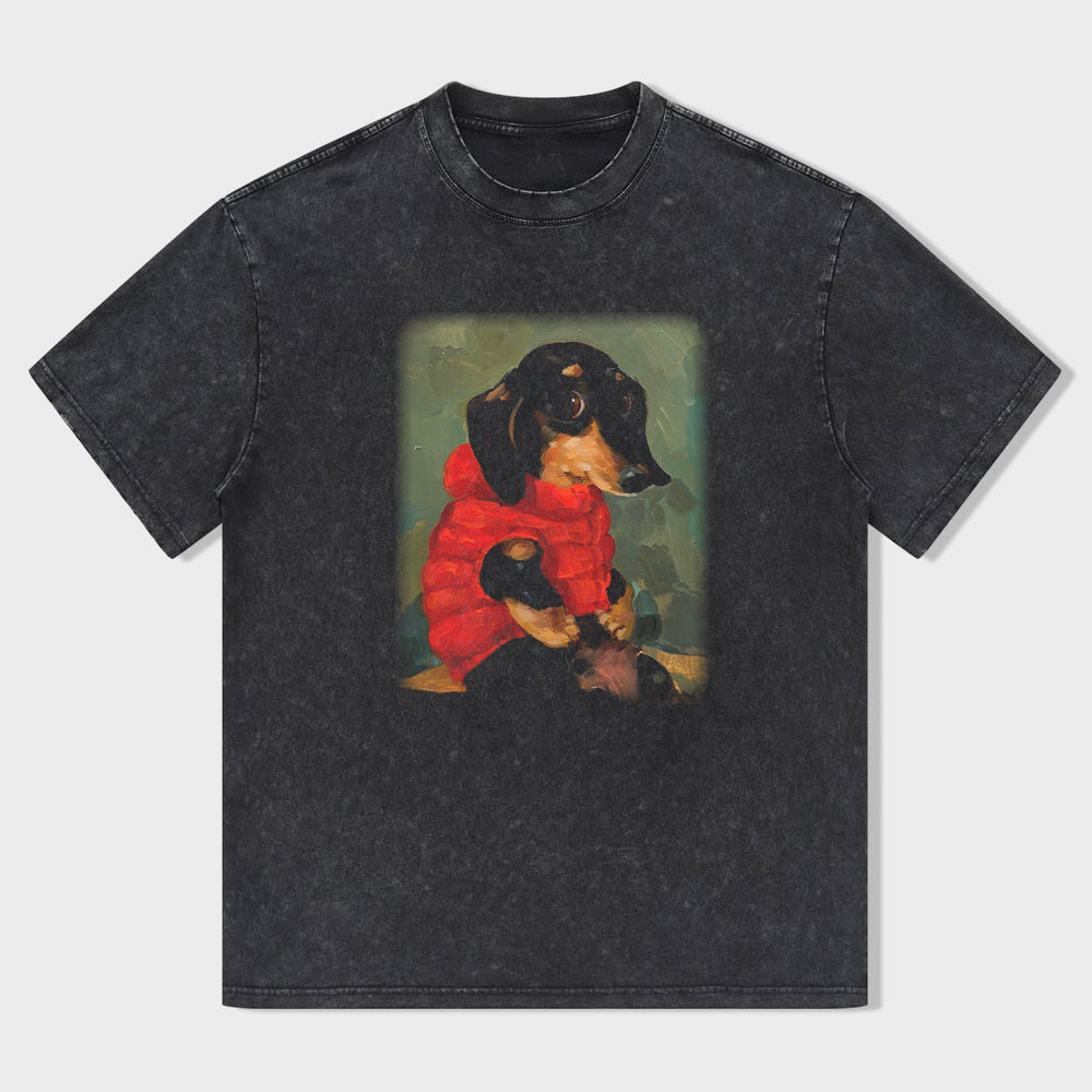 PUPPY IN A PUFFER T-SHIRT