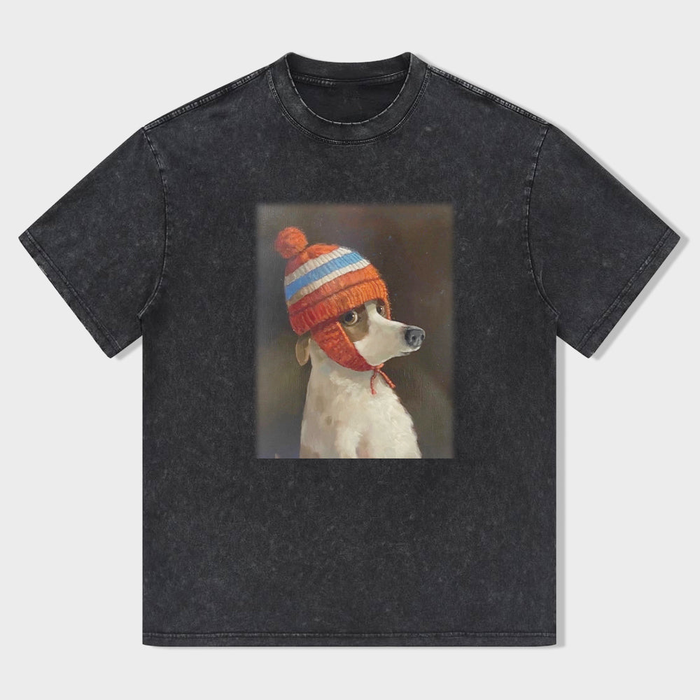 PUPPIES WITH COLD HATS T-SHIRT