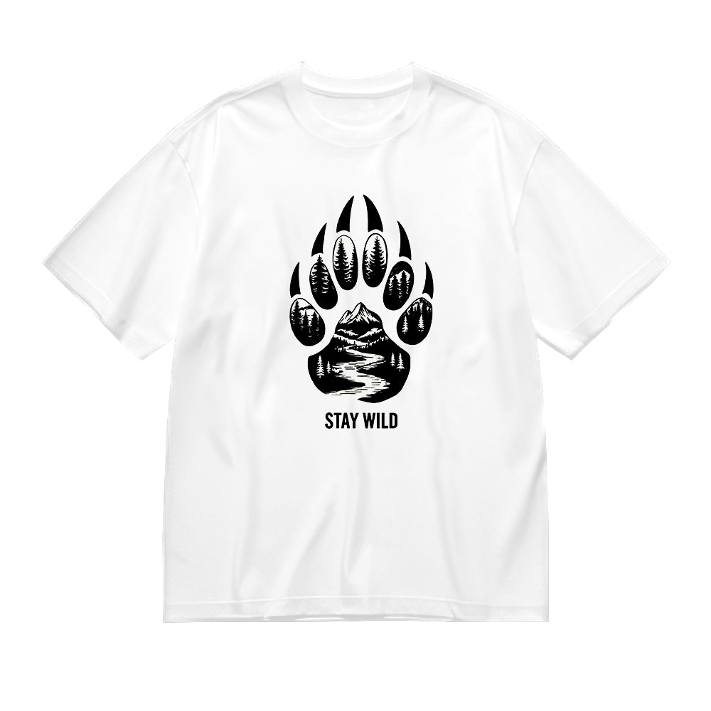 Stay Wild Animal Paw Print Graphic T-Shirt