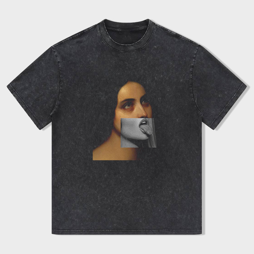 Artistic Face Design Men's Fashion Graphic T-Shirt