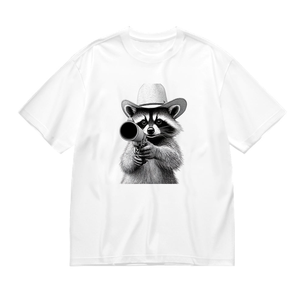 Raccoon Detective Graphic Print T-Shirt