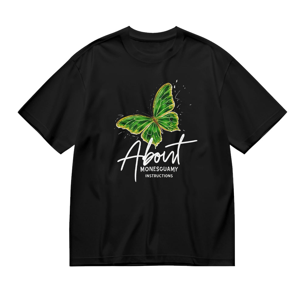 Green Butterfly Graphic T-Shirt for Men and Women - Casual Short Sleeve Tee