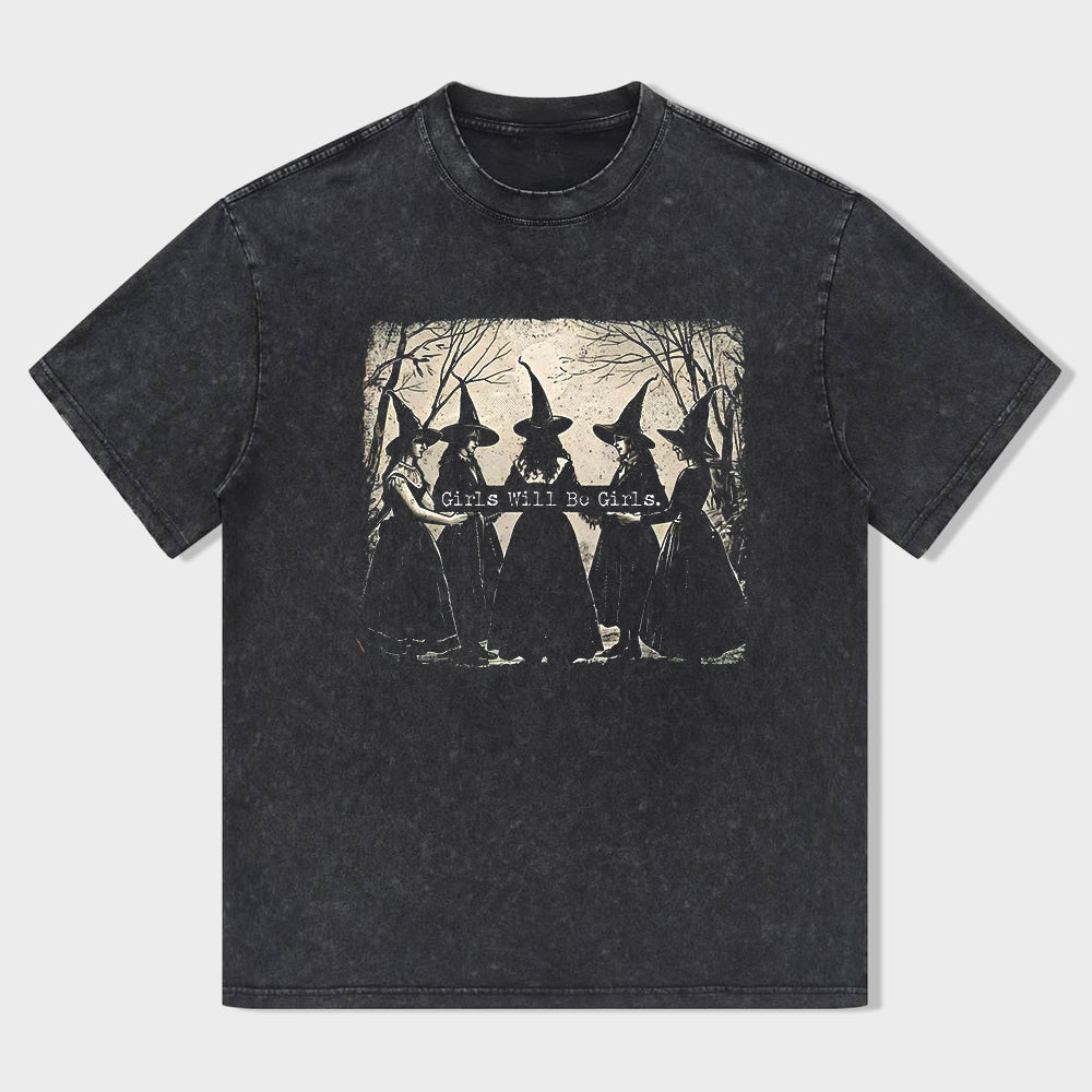 Halloween Girls Will Be Girls Witch T-shirt