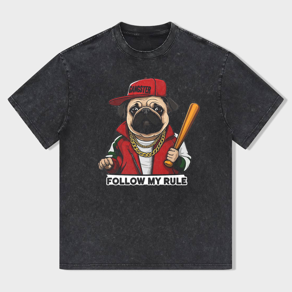 Follow My Rules Pug Graphic T-Shirt