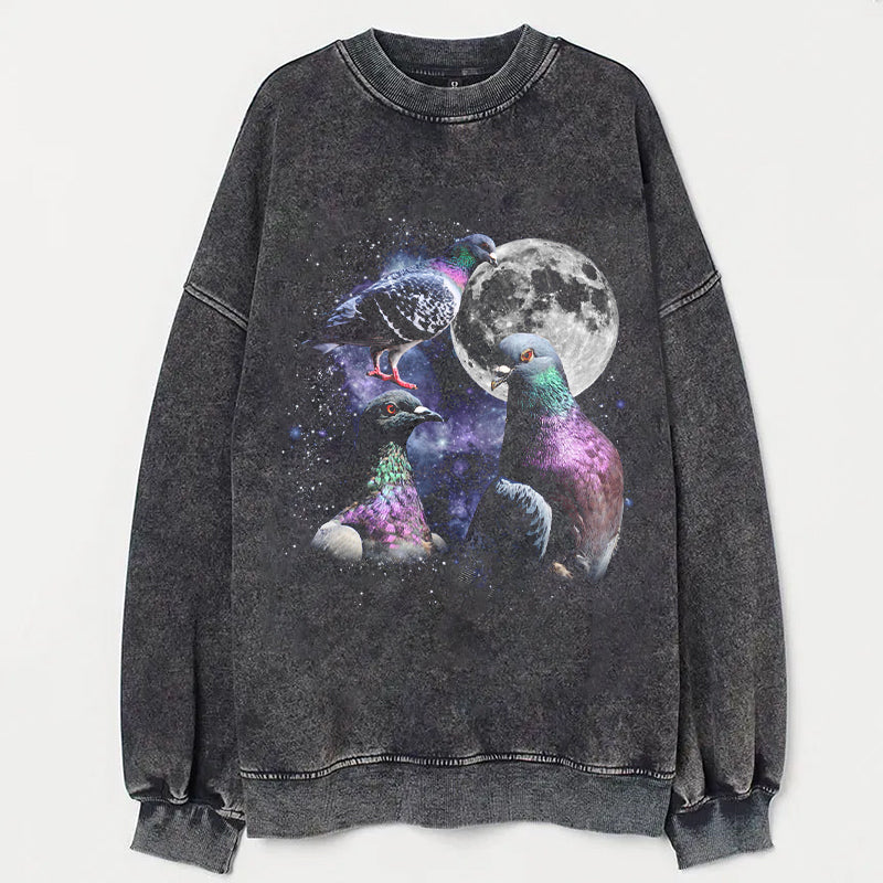 Three Pigeon Retro Graphic T-shirt