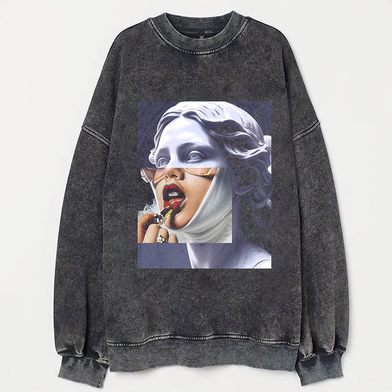 Vintage Graphic T-Shirt with Classic Art Print Women's Fashion Tee