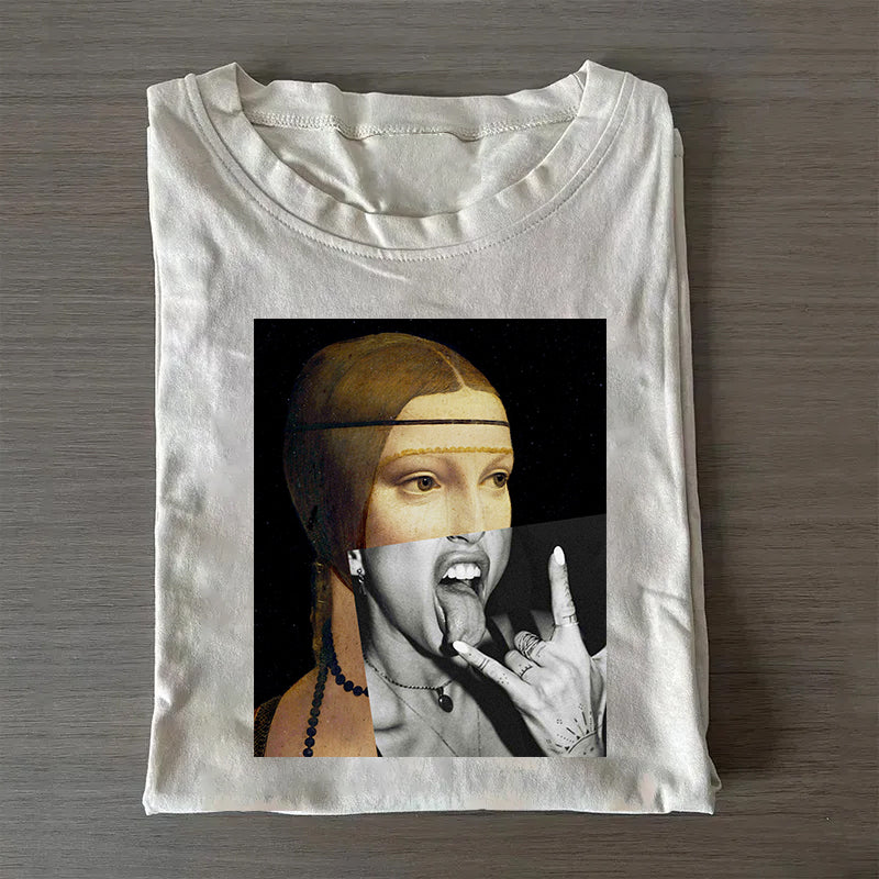 Artistic Graphic Print T-Shirt with Unique Design for Men Women Casual Wear Fashion Tee