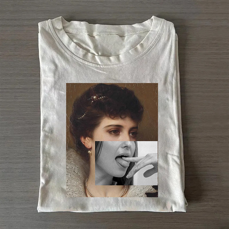 Vintage Graphic T-Shirt with Retro Portrait Design for Women Men Unisex T-Shirt