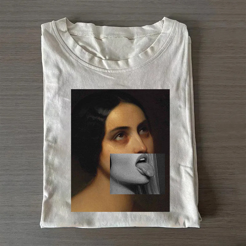 Artistic Face Design Men's Fashion Graphic T-Shirt