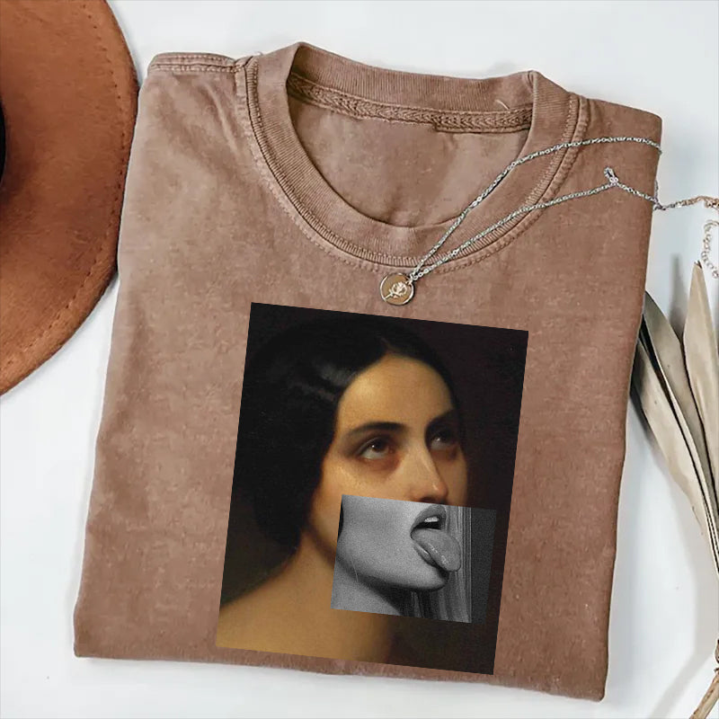 Artistic Face Design Men's Fashion Graphic T-Shirt