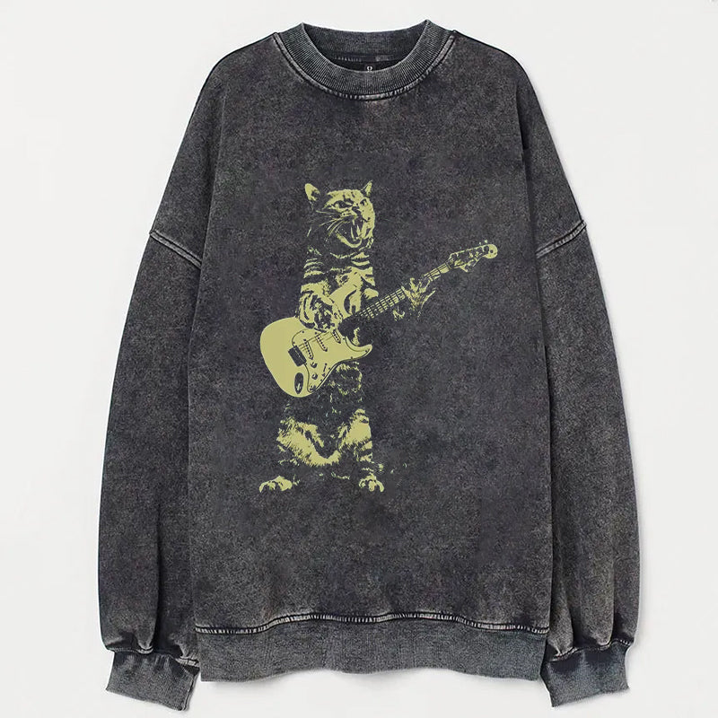 Cat playing guitar T-shirt
